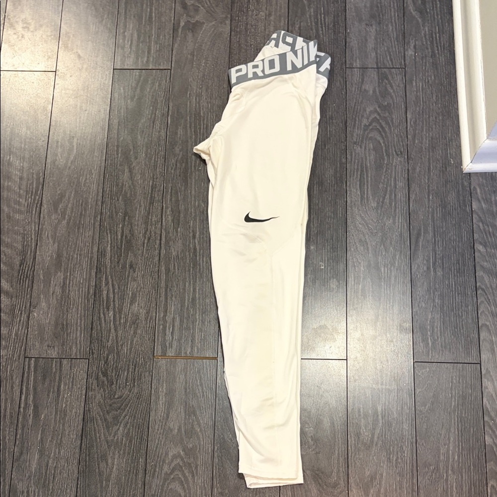 Nike Pro Mens Hyper Warm White Compression pants Size Large